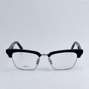 Celine CL50026U 016 BRAND NEW Eyeglasses Shiny Palladium Black Unisex Square